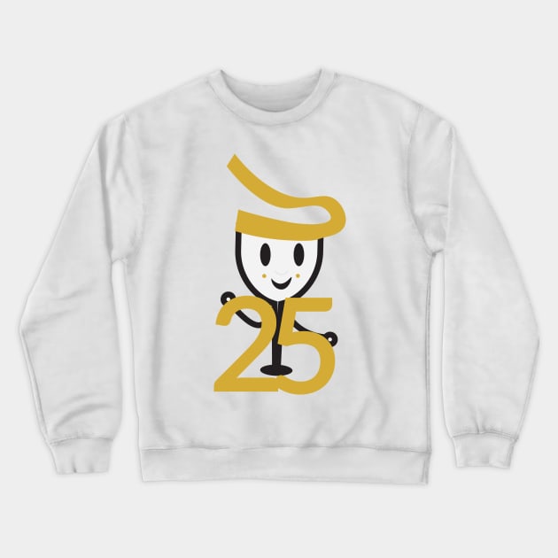 25th Birthday Cute Wine Glass Crewneck Sweatshirt by sigdesign